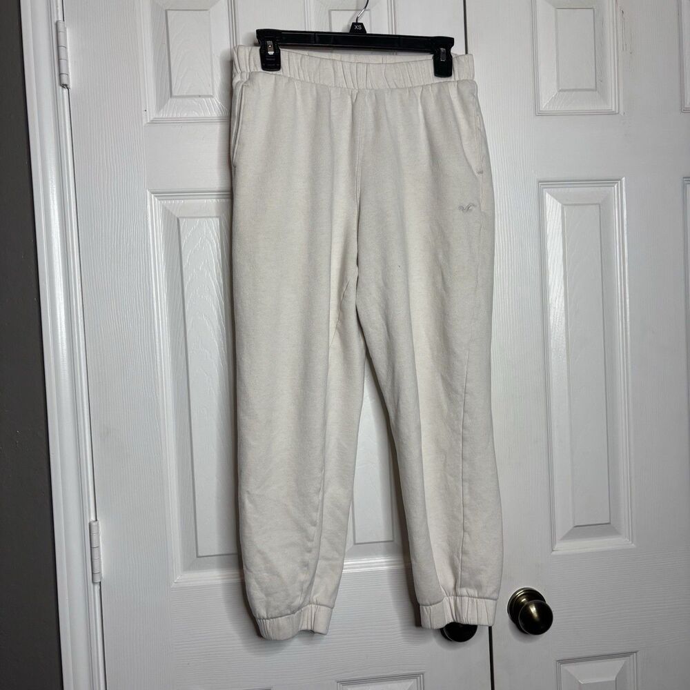 Hollister Small Ultra High Rise Sweatpants Cream Joggers Lounge Athleisure